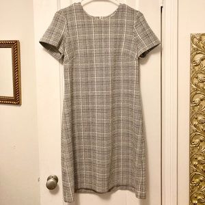 Calvin Klein - Shift Dress - Black and White Plaid Pattern